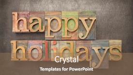  Presentation with happy holiday - Presentation design featuring happy holidays - text in letterpress background and a violet colored foreground