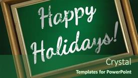  Presentation with happy holidays - Presentation theme having happy holidays against green background background and a ocean colored foreground