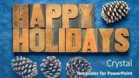 Presentation with happy holidays - Amazing presentation theme having happy-holidays-banner-or-greeting backdrop and a ocean colored foreground