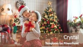  Presentation with merry christmas - Presentation theme having happy holidays cheerful cute childrens background and a tawny brown colored foreground