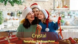  Presentation with loving mom - Presentation theme enhanced with happy-holidays-cheerful-mother background and a tawny brown colored foreground