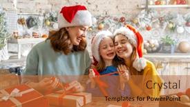 Presentation with loving mom - Presentation having happy-holidays-cheerful-mother background and a red colored foreground