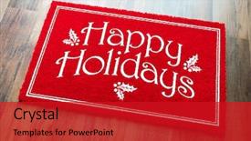  Presentation with christmas holidays - Amazing PPT theme having happy holidays christmas red welcome backdrop and a crimson colored foreground