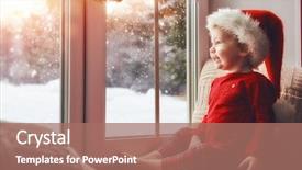  Presentation with merry christmas - Slides having happy holidays cute little baby background and a coral colored foreground