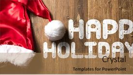  Presentation with happy holidays - Colorful slide set enhanced with happy holidays written on wooden backdrop and a coral colored foreground