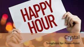  Presentation with friday - Presentation having happy hour placard with night background and a coral colored foreground