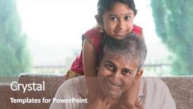  Presentation with diwali - PPT theme with happy indian family at home background and a violet colored foreground