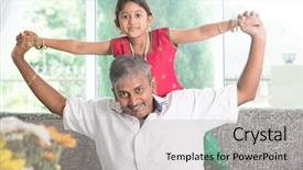  Presentation with indian - Slides with happy indian family at home background and a  colored foreground