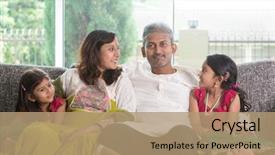  Presentation with asia indian war - Cool new PPT theme with happy indian family at home backdrop and a  colored foreground