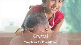  Presentation with indian - PPT theme consisting of happy indian family at home background and a coral colored foreground