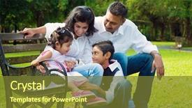  Presentation with indian women children - Slide deck with happy indian family at outdoor background and a tawny brown colored foreground