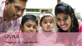  Presentation with happy baby - Cool new presentation theme with happy indian family having fun backdrop and a coral colored foreground