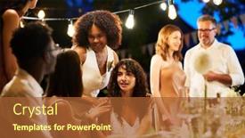  Presentation with wedding anniversary party invitation - Presentation theme enhanced with happy-intercultural-lesbian-girls background and a red colored foreground