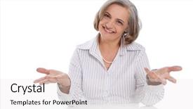  Presentation with woman menopause - Amazing PPT layouts having happy isolated senior business woman backdrop and a white colored foreground