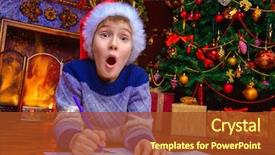  Presentation with miracles - PPT theme with santa's hat writing background and a  colored foreground