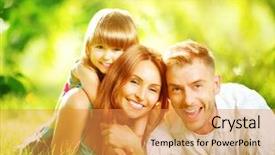  Presentation with kid s happy fathers day - Cool new PPT layouts with happy joyful young family father backdrop and a gold colored foreground