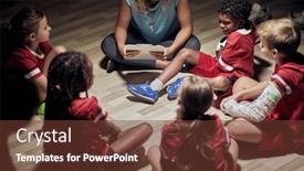  Presentation with sports coach - Presentation having happy-junior-sports-team-smiling background and a tawny brown colored foreground