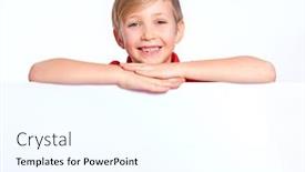  Presentation with old photo - Presentation design consisting of happy-kid-look-outs background and a cool aqua colored foreground