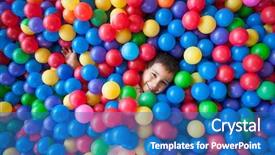  Presentation with playground - PPT theme enhanced with happy kid playing in playground background and a teal colored foreground