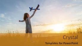  Presentation with kid happy birthday - Presentation enhanced with happy-kid-with-toy-plane background and a  colored foreground