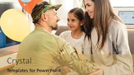  Presentation with family reunion - Colorful PPT theme enhanced with happy-kids-and-their-mom backdrop and a yellow colored foreground