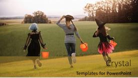 Presentation with happy kids - Theme enhanced with happy-kids-are-running background and a gold colored foreground