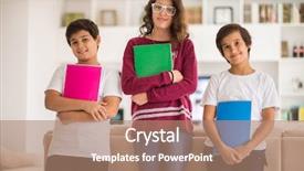  Presentation with happy kids - Audience pleasing theme consisting of happy-kids-at-home backdrop and a coral colored foreground