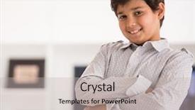  Presentation with happy kids - Colorful presentation enhanced with happy kids at home backdrop and a light gray colored foreground