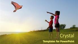  Presentation with happy kids - Presentation theme consisting of happy-kids-boy-and-girl background and a tawny brown colored foreground