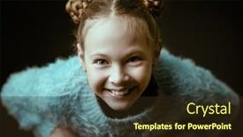  Presentation with emotions - Presentation design with happy-kids-concept-studio-portrait background and a tawny brown colored foreground