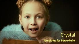  Presentation with emotions - Slide set featuring happy-kids-concept-studio-portrait background and a tawny brown colored foreground