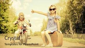  Presentation with friendship day - Colorful presentation design enhanced with happy kids go backdrop and a yellow colored foreground