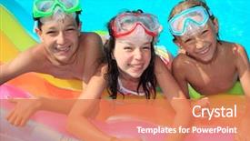  Presentation with happy korean kids - Slides enhanced with happy kids in the pool background and a  colored foreground