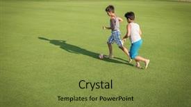  Presentation with happy kids - Presentation design consisting of happy kids on summer gulf background and a tawny brown colored foreground