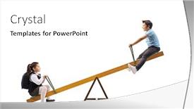  Presentation with seesaw - Slide set enhanced with happy-kids-playing background and a white colored foreground