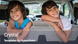  Presentation with kids travel - Presentation enhanced with happy kids travel background and a dark gray colored foreground