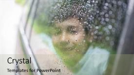  Presentation with kids travel - Beautiful presentation theme featuring happy kids travel by the car backdrop and a mint green colored foreground