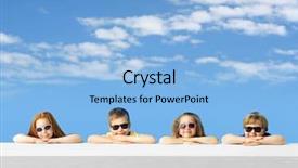  Presentation with happy kids - PPT layouts consisting of happy kids wearing sunglasses background and a light blue colored foreground