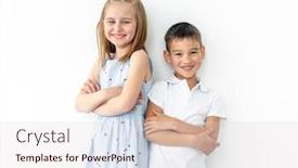  Presentation with happy kids - Presentation having happy-kids-with-crossed-hands background and a lemonade colored foreground