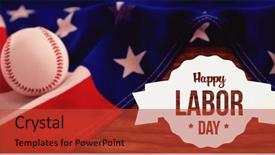 Presentation with american flag - Colorful slide set enhanced with happy labor day text backdrop and a red colored foreground