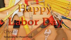  Presentation with wood tools - Cool new presentation with happy-labor-day-tools and a gold colored foreground