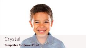  Presentation with camera - PPT theme consisting of happy-latin-child-looking background and a lemonade colored foreground