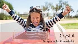  Presentation with race car - Slide set having happy-laughing-boy-raising-hand background and a coral colored foreground