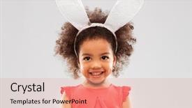  Presentation with childhood - Amazing slide deck having happy little african american girl backdrop and a coral colored foreground