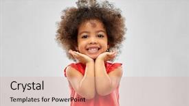  Presentation with african people - PPT theme featuring happy little african american girl background and a soft green colored foreground