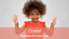  Presentation with african people - Amazing PPT theme having happy little african american girl backdrop and a coral colored foreground