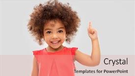  Presentation with childhood - Presentation theme consisting of happy little african american girl background and a coral colored foreground