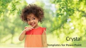  Presentation with african people - Beautiful slide set featuring happy little african american girl backdrop and a blonde colored foreground