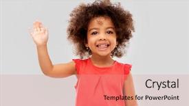  Presentation with african people - Slide set having happy little african american girl background and a coral colored foreground