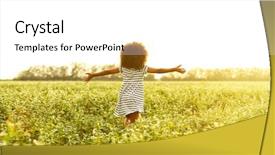  Presentation with african american girl power business - Slide deck enhanced with happy little african american girl background and a white colored foreground